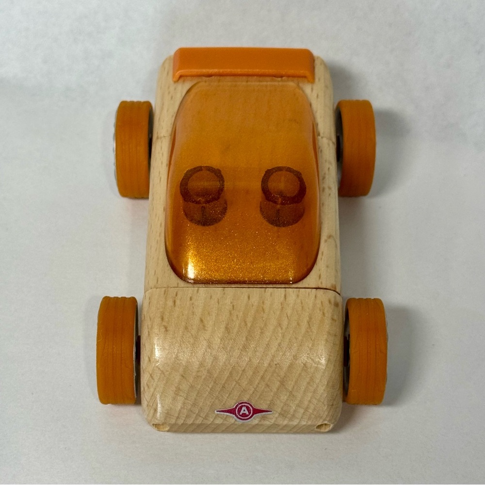 Calello Automoblox Wooden Toy Car 2010 Glittery Orange Heirloom Quality - Picture 3 of 8